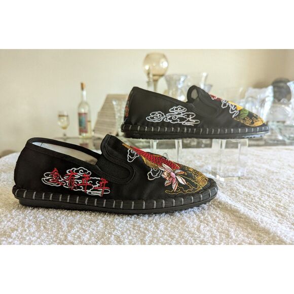 Traditional pattern opera embroidered myth casual canvas loafer  Sz 40 - Picture 3 of 10